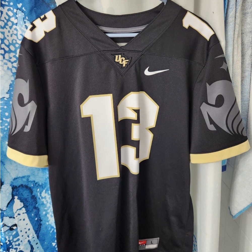 Gabe Davis Nike Black UCF Jersey with Gold Accents Size large